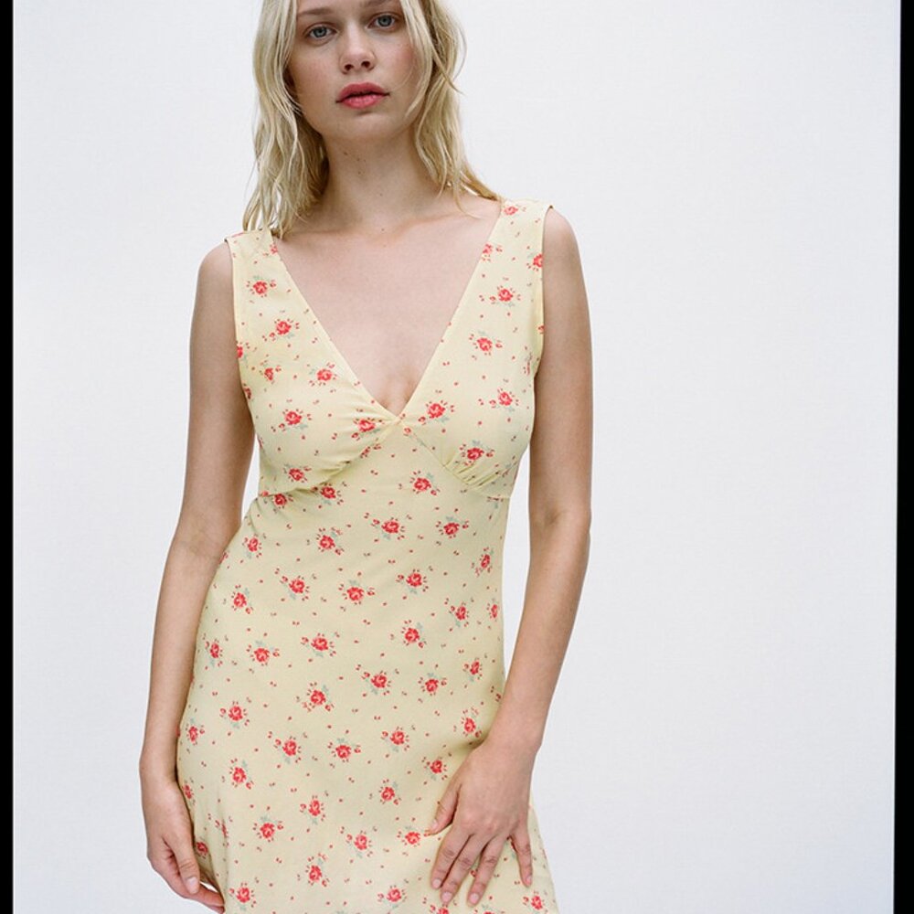 Realisation Par Yellow Floral Mini Dress